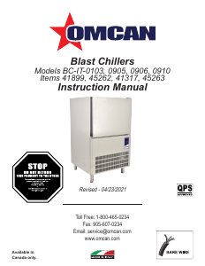 Handleiding Omcan BC-IT-0906 Blast chiller
