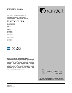 Manual Randell BC-5 Blast Chiller