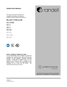 Manual Randell BC-10E Blast Chiller