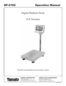 Manual Yamato DP-6700 Industrial scale