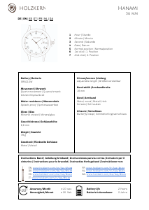 Manual de uso Holzkern Primula Reloj de pulsera