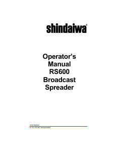 Manual Shindaiwa RS600 Spreader