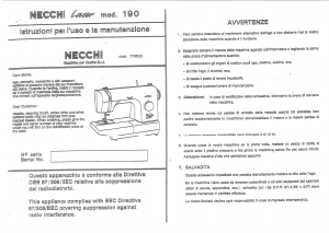 Manuale Necchi 190 Laser Macchina per cucire