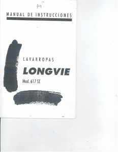 Manual de uso Longvie 617 ST Lavadora