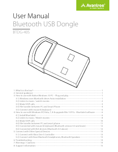 Manual Avantree BTDG-40S Bluetooth Adapter