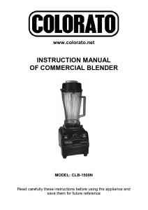 Manual Colorato CLB-1500N Blender