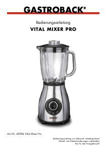 Manual Gastroback 40986 Vital Mixer Pro Blender