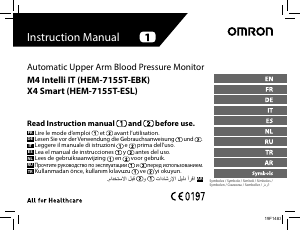 Kullanım kılavuzu Omron HEM-7155T-ESL X4 Smart Tansiyon aleti