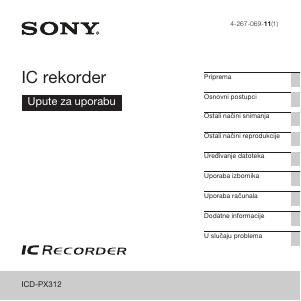 Priručnik Sony ICD-PX312D Audiosnimač