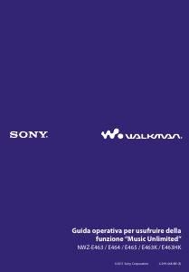 Manuale Sony NWZ-E463HK Walkman Lettore Mp3