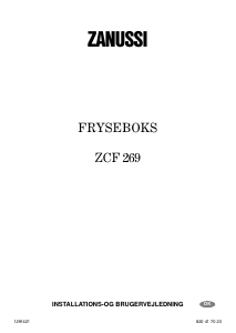 Brugsanvisning Zanussi ZCF 269 Fryser