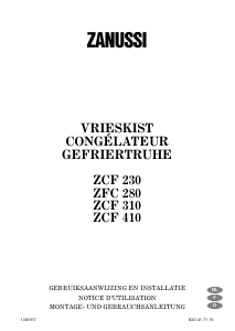 Handleiding Zanussi ZCF 280 Vriezer