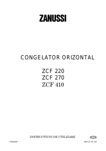 Manual Zanussi ZCF 410 Congelator