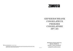 Bedienungsanleitung Zanussi ZFC 231 Gefrierschrank