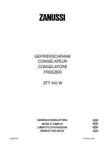 Manuale Zanussi ZFT 410 W Congelatore