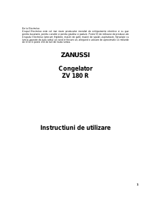 Manual Zanussi ZV 180 R Congelator