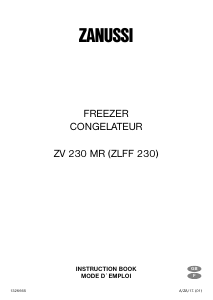 Handleiding Zanussi ZV 230 MR Vriezer