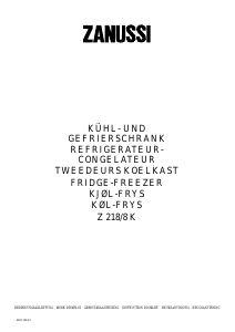 Bedienungsanleitung Zanussi Z218/8K Kühl-gefrierkombination