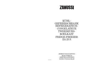 Handleiding Zanussi ZA25N Koel-vries combinatie