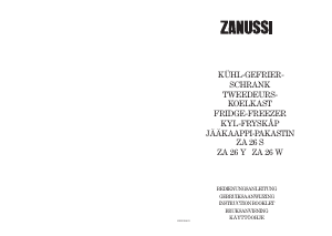 Handleiding Zanussi ZA26W Koel-vries combinatie