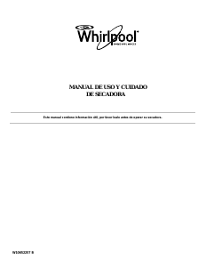 Manual de uso Whirlpool 7MWGD1930DM Secadora