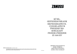 Handleiding Zanussi ZI3103RV Koel-vries combinatie