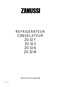 Mode d’emploi Zanussi ZI420/9 Réfrigérateur combiné