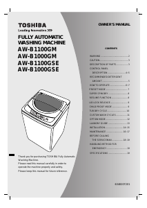 Manual Toshiba AW-B1000GSE Washing Machine