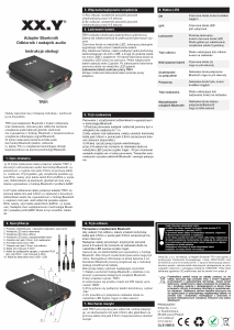 Instrukcja XX.Y TR01 Adapter bluetooth