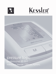 Εγχειρίδιο Kessler KS 551 Συσκευή παρακολούθησης της πίεσης στο αίμα