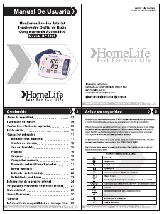 Manual de uso HomeLife BP 1326 Tensiómetro