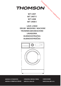 Manual Thomson WT 1407 E Washing Machine