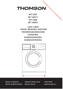 Hopelijk vermoeidheid Melodieus Handleiding Thomson WT 1408 E Wasmachine