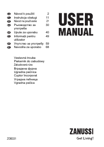 Manual Zanussi ZOB331X Cuptor