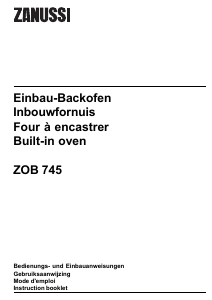 Bedienungsanleitung Zanussi ZOB745QXR Backofen