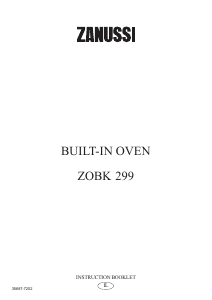 Manual Zanussi ZOBK299SX Oven