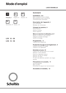 Manuale Scholtès LVX 12-56 Lavastoviglie