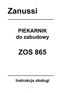 Instrukcja Zanussi ZOS865QX Piekarnik