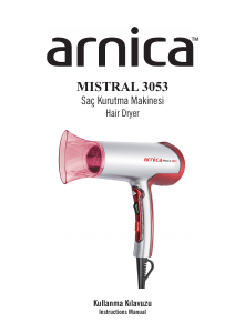 Kullanım kılavuzu Arnica KB41120 Mistral 3053 Saç kurutma makinesi