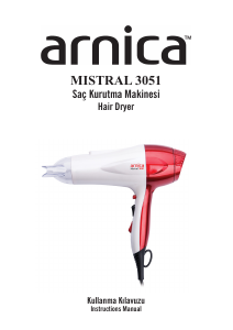 Kullanım kılavuzu Arnica KB41130 Mistral 3051 Saç kurutma makinesi