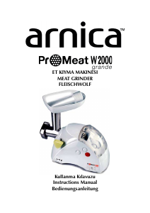 Kullanım kılavuzu Arnica GH21200 Promeat W2000 Kıyma makinesi