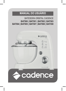 Manual Cadence BAT508 Batedeira com taça