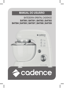 Manual Cadence BAT504 Batedeira com taça