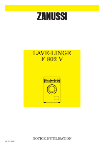 Mode d’emploi Zanussi F 802 V Lave-linge