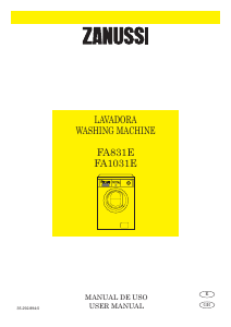 Manual de uso Zanussi FA 1031 E Lavadora