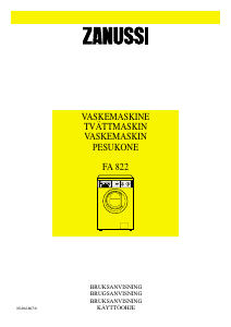 Bruksanvisning Zanussi FA 822 Vaskemaskin