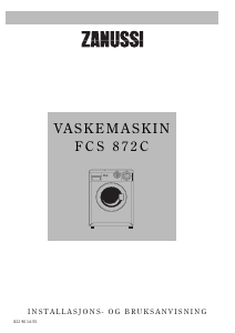 Bruksanvisning Zanussi FCS 87 2C Vaskemaskin