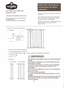 Manual Regalo 1185 Easy Open Baby Gate