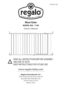 Manual Regalo 1190 Maxi Baby Gate