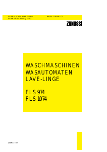 Handleiding Zanussi FLS 974 Wasmachine